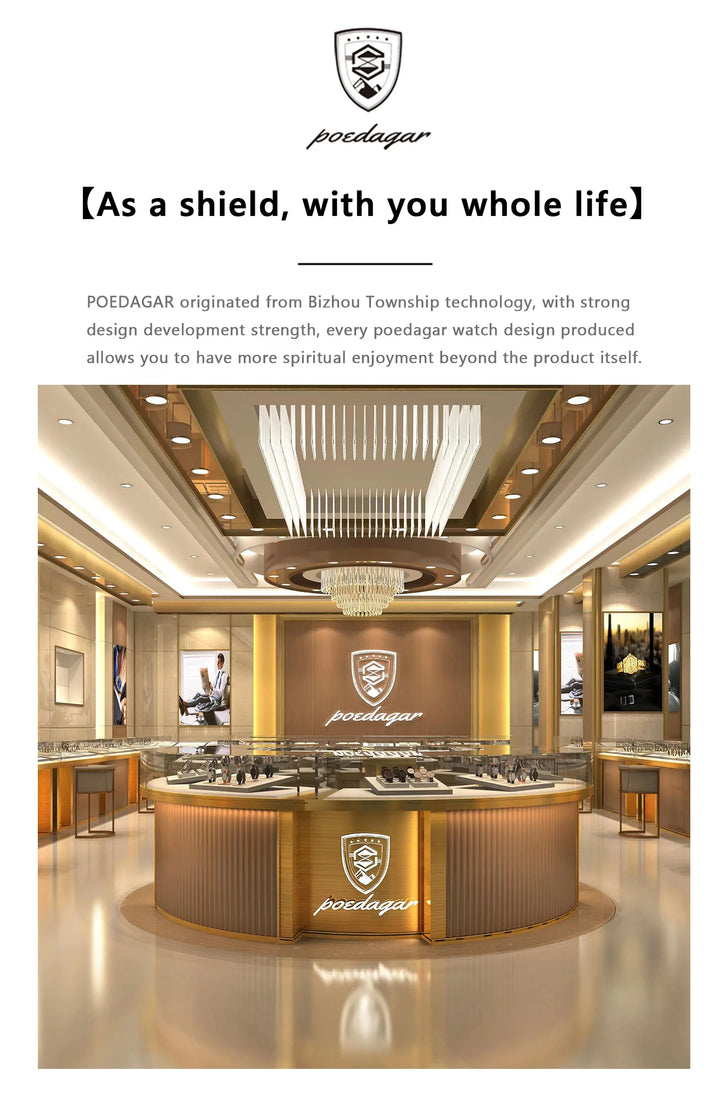 POEDAGAR Luxury Automatic Mechanical Men Watch Hollow Tourbillon Waterproof Luminous Male Clock Week Date Business Men's Watches