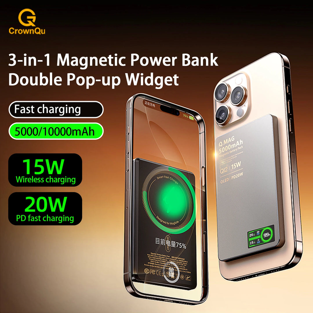 MagCharge Trio® – 3 in 1 Magnetic 15W Wireless Fast Charging Power Bank