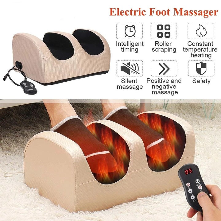 TheraSoothe™ Electric Shiatsu Foot & Leg Massager: Infrared Heat Therapy for Deep Pain Relief and Calf Relaxation