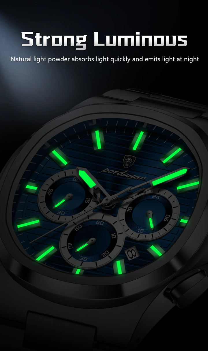 POEDAGAR Titan Commander® – Swiss Luminous Luxury Quartz Men’s Watch