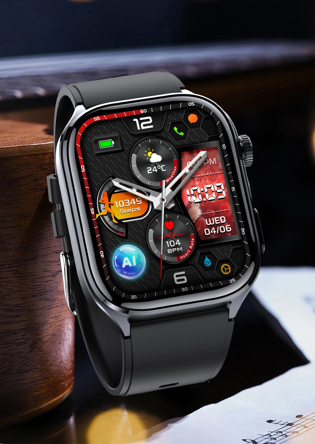 2025 New AI Intelligent ECG Health Smartwatches Men Blood Lipids Uric Acid Heart Rate 2.5D Dynamic UI Bluetooth Call Smart Watch