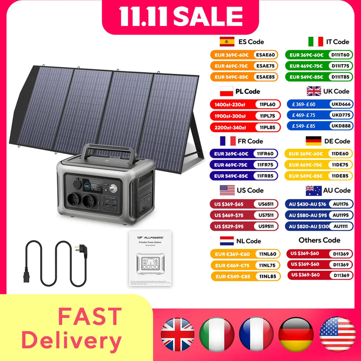 ALLPOWERS R600 Solar Generator ®– 600W 299Wh LiFePO4 Portable Power Station