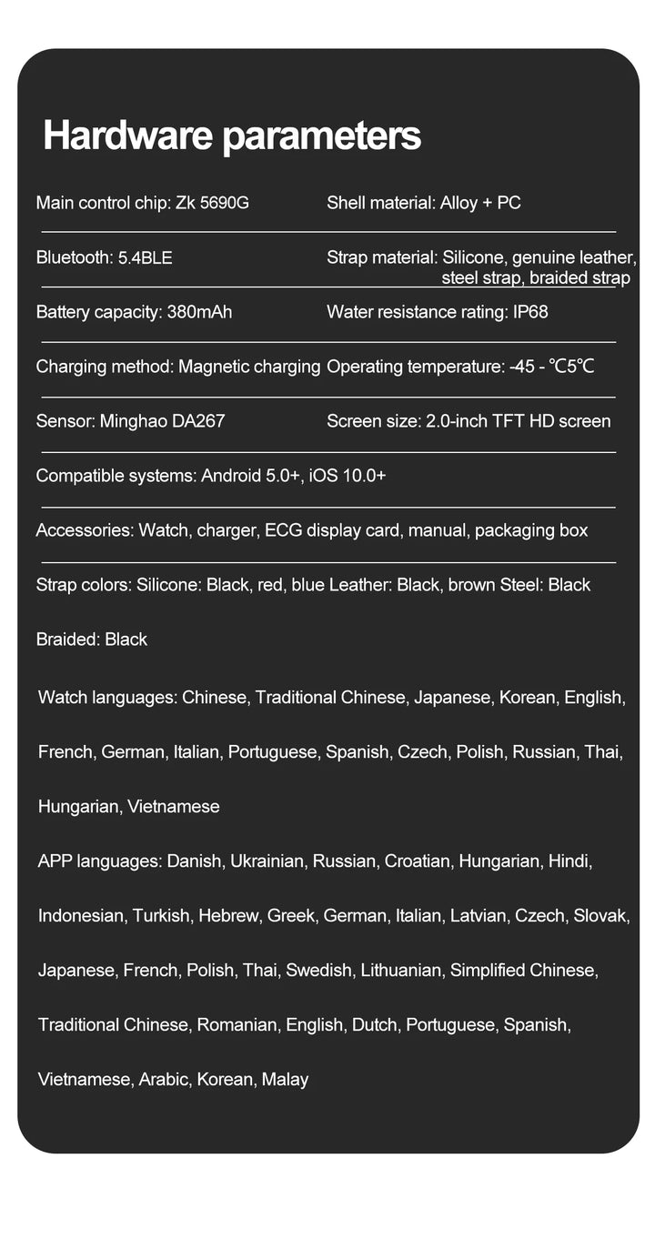 2025 New AI Intelligent ECG Health Smartwatches Men Blood Lipids Uric Acid Heart Rate 2.5D Dynamic UI Bluetooth Call Smart Watch