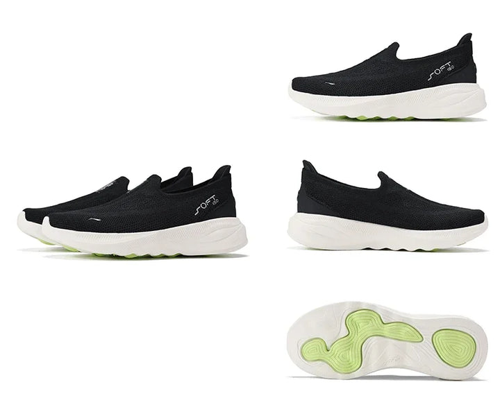 Li-Ning Women’s Soft Go 2 Knit Slip-On Walking Shoes – Ultra Lightweight, Super Comfy Breathable Cushioned Sneakers