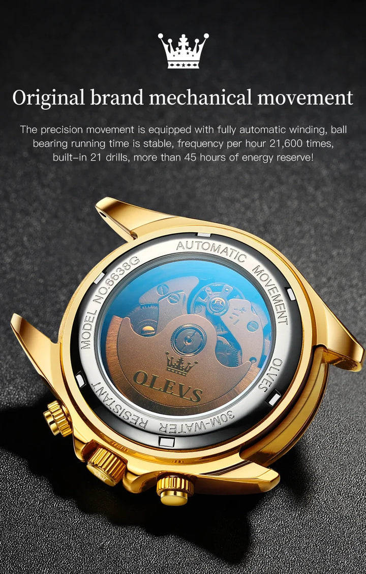 OLEVS 6638 Prestige Mechanical Automatic – Men’s Luxury Timepiece