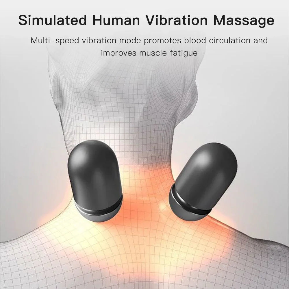 Electric Massager Cervical Pillow Hot Compress Vibration Massage Neck Traction Relax Sleeping Memory Foam Pillow Spine Support