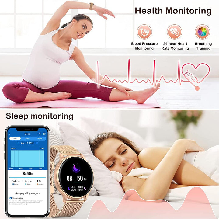 Lady Smart Watch Custom Dial Fitness Tracker Heart Rate For Android IOS
