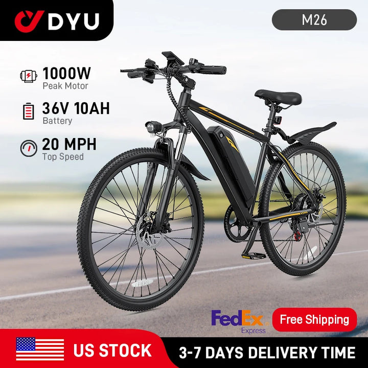 M26 ThunderGlide Pro 1000 – Ultimate City Power E-Bike - 1000W Peak Motor 360WH Lithium Battery