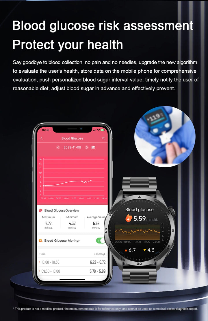 Ultra AI health watch gen 4- 1.43 inch Amoled HD Large Screen ECG Measurement Health Monitor BT Call Sport Fitness Tracker Smartwatch