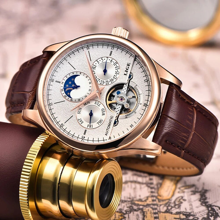 Automatic Mechanical Watch Tourbillon Clock  Lige 6828