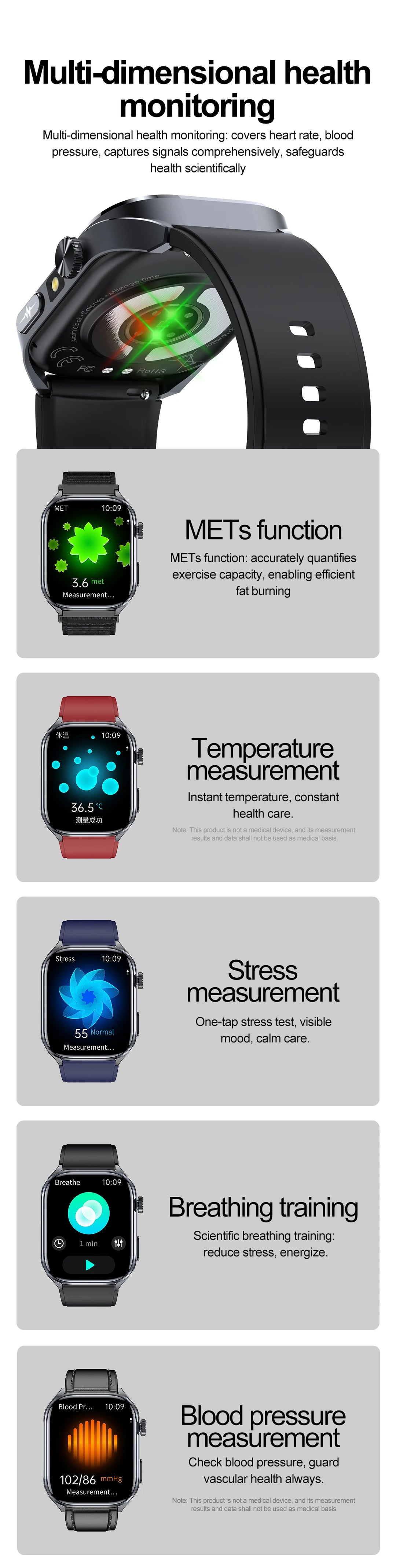 2025 New AI Intelligent ECG Health Smartwatches Men Blood Lipids Uric Acid Heart Rate 2.5D Dynamic UI Bluetooth Call Smart Watch