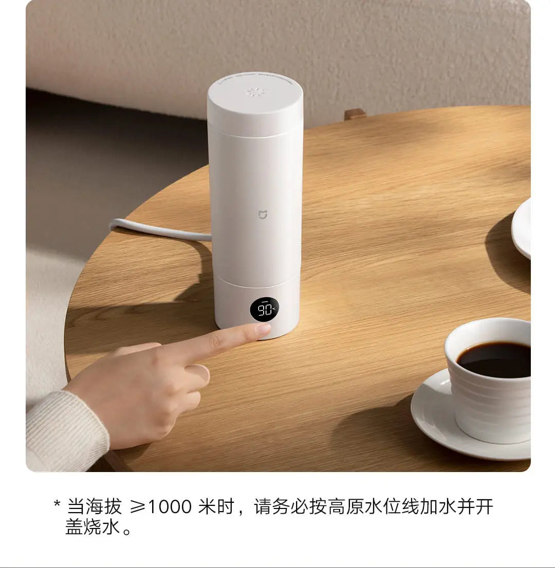 350ML Xiaomi Mijia Smart Travel Kettle – 2-Temp LED Thermos, 316L Stainless Steel, Portable Heating Cup