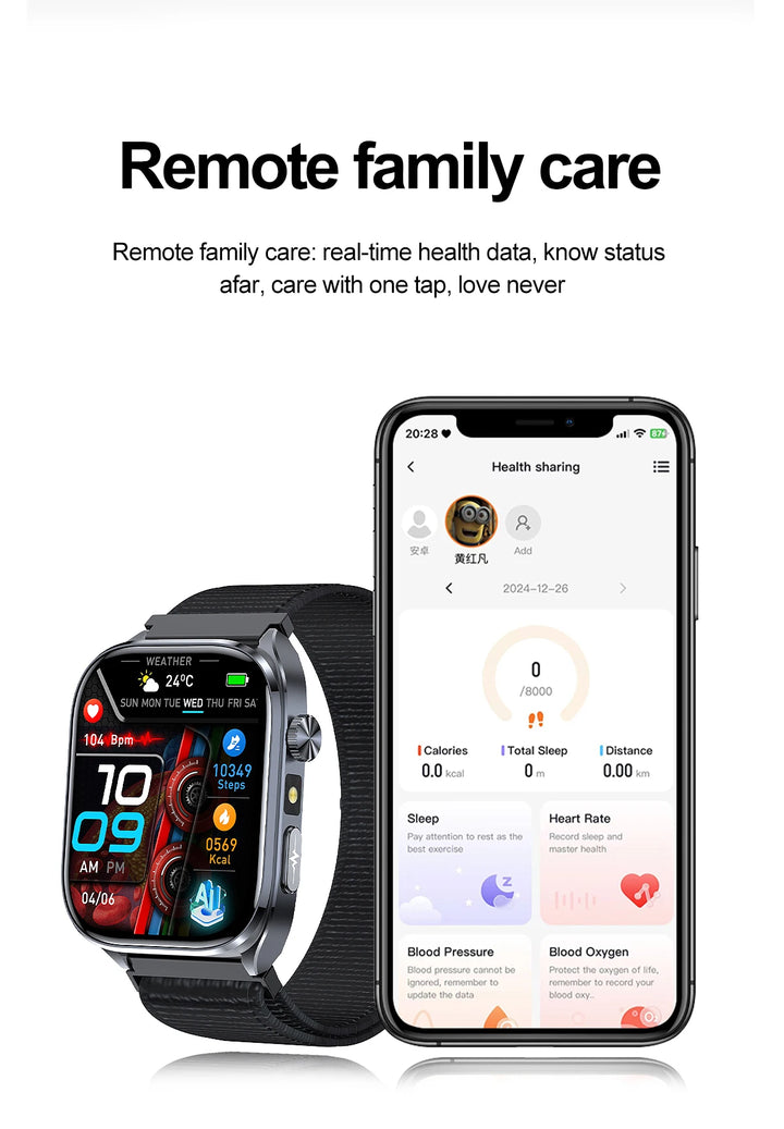 2025 New AI Intelligent ECG Health Smartwatches Men Blood Lipids Uric Acid Heart Rate 2.5D Dynamic UI Bluetooth Call Smart Watch