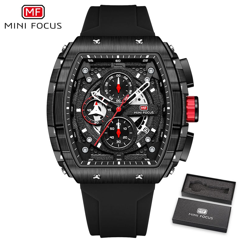 Men's Watches Fashion Sport Quartz Watch For Men Luxury Top Brand Waterproof Wristwatches Black Silicone Strap Relogio Masculino