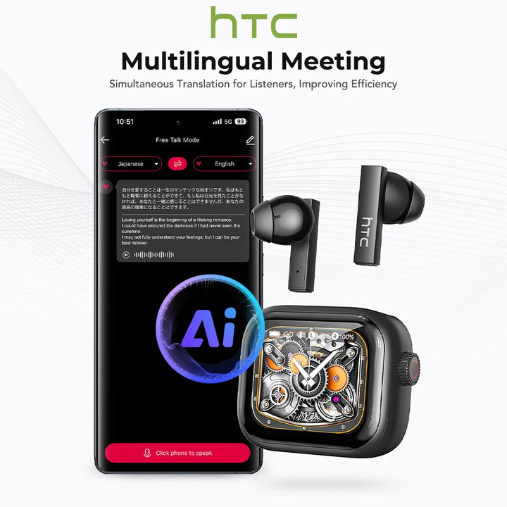 HTC NE40 Pro TranslateBuds™ – AI-Powered Ultra HD Earphones