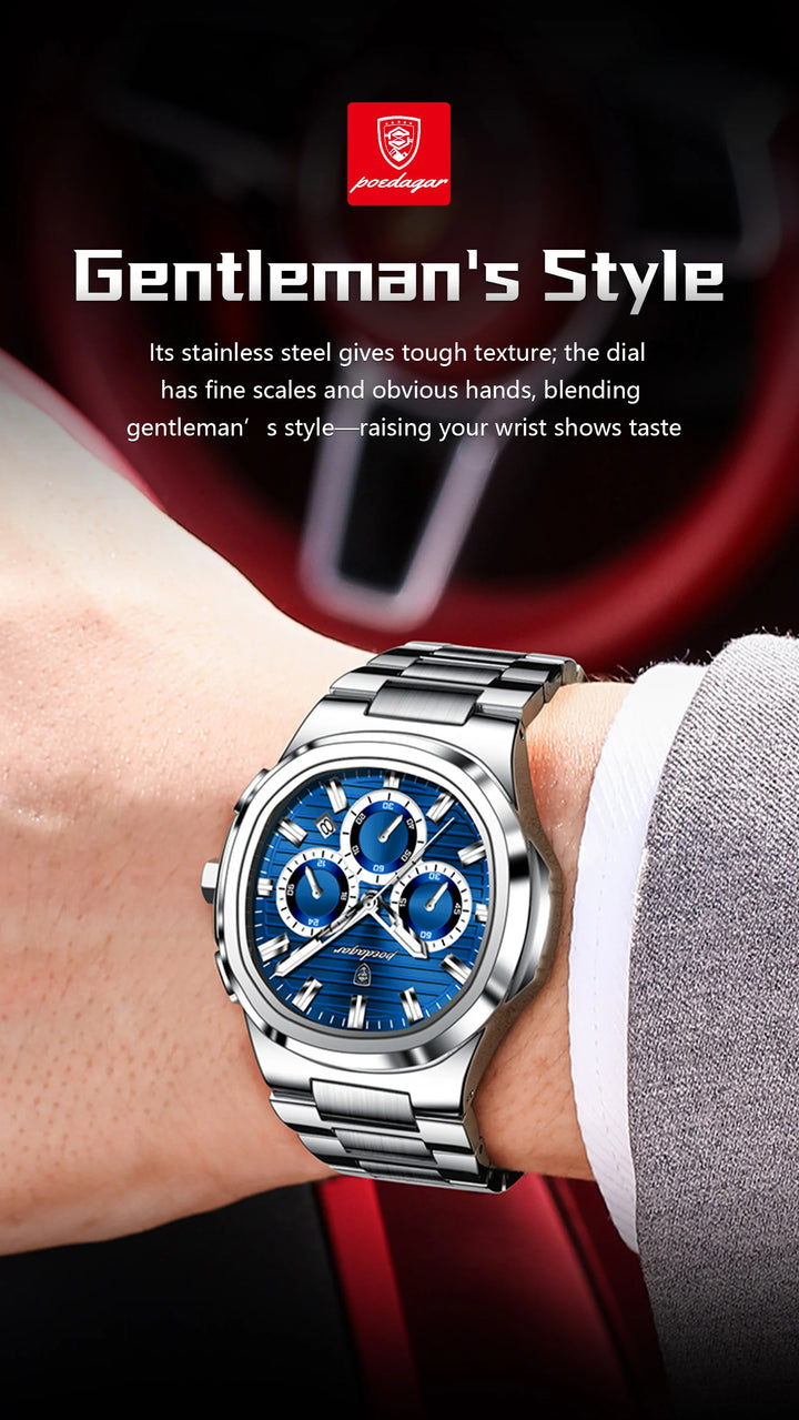 POEDAGAR Titan Commander® – Swiss Luminous Luxury Quartz Men’s Watch