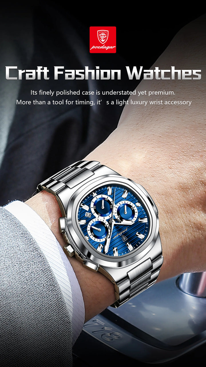 POEDAGAR Titan Commander® – Swiss Luminous Luxury Quartz Men’s Watch