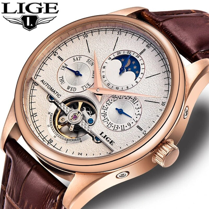 Automatic Mechanical Watch Tourbillon Clock  Lige 6828